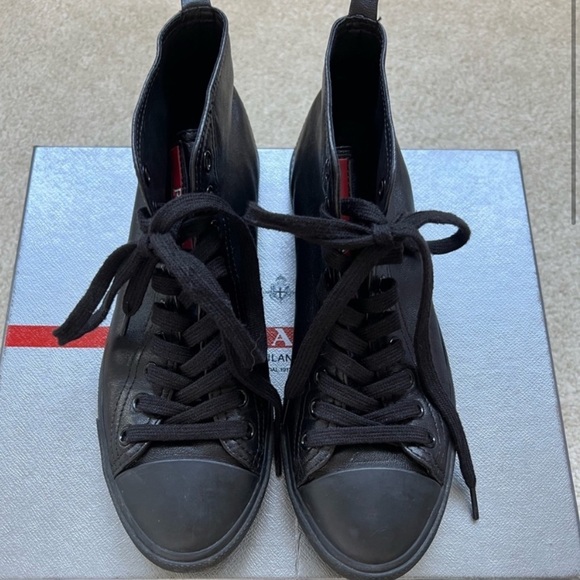 Prada Black High Top Sneakers